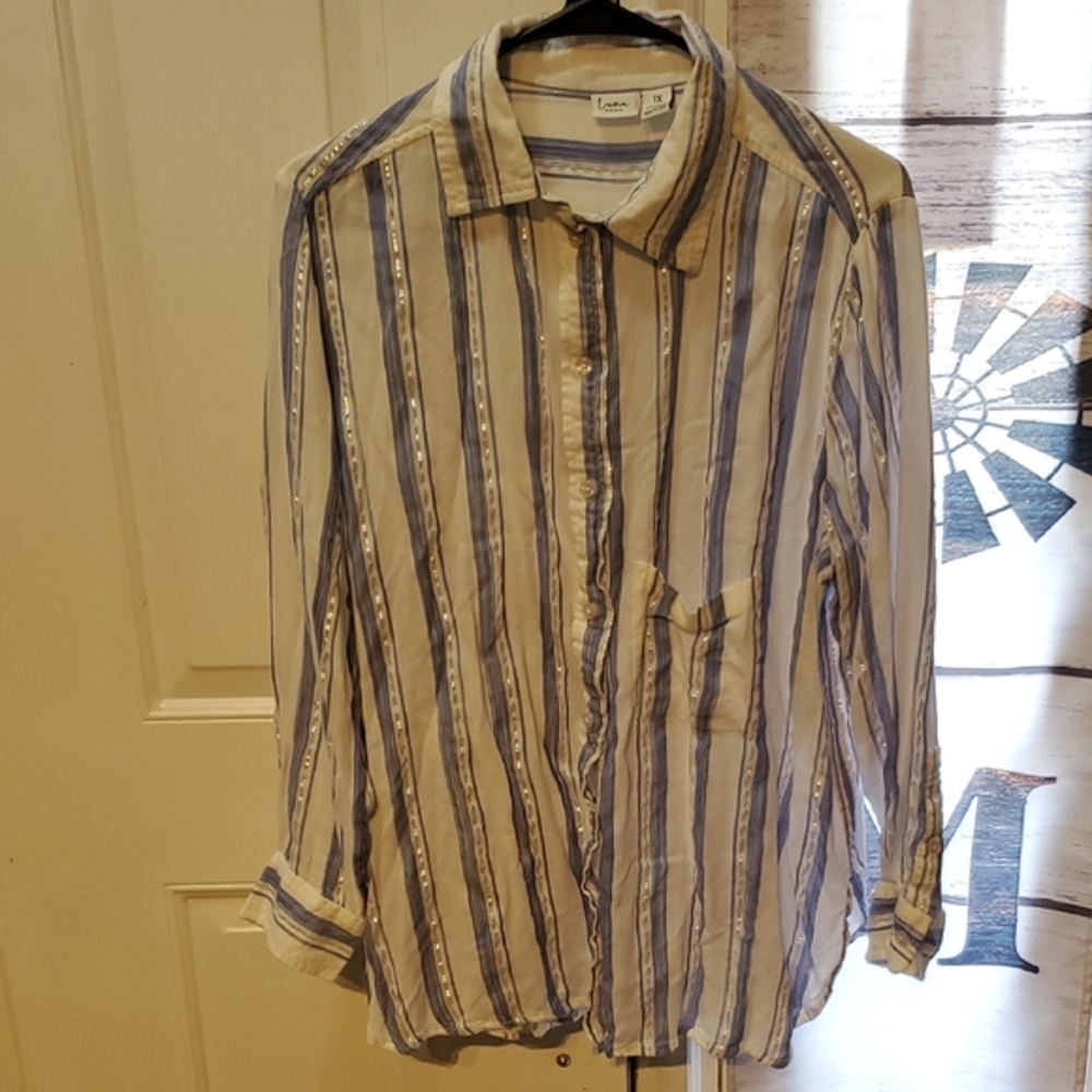 Women's Striped Button-Down Shirt